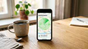 Smartphone displaying map