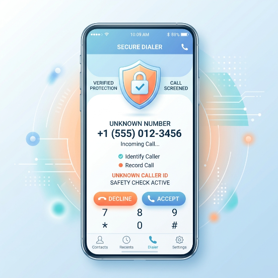 Secure smartphone dialer